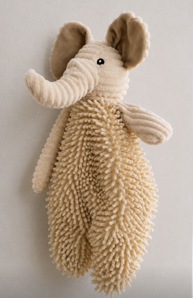Småland Elefant Large – Blød hundebamse med knitrelyd
